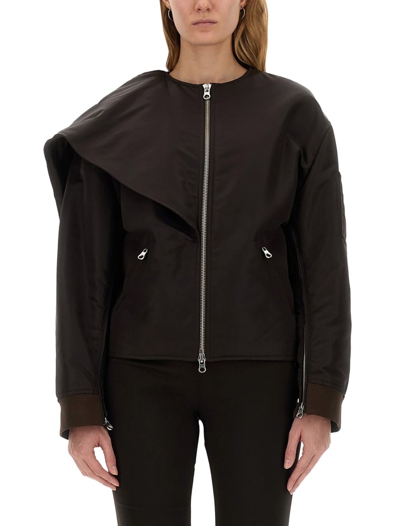 bow neck bomber jacket by Selfnex