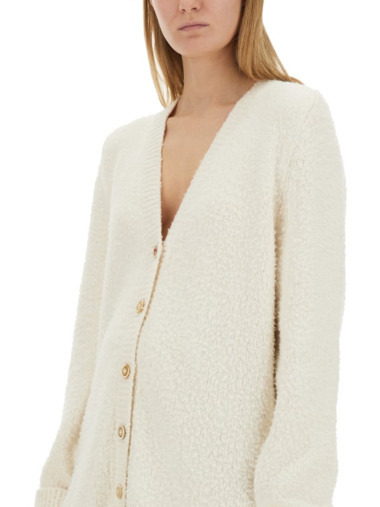 oversized cardigan in white by Selfnex