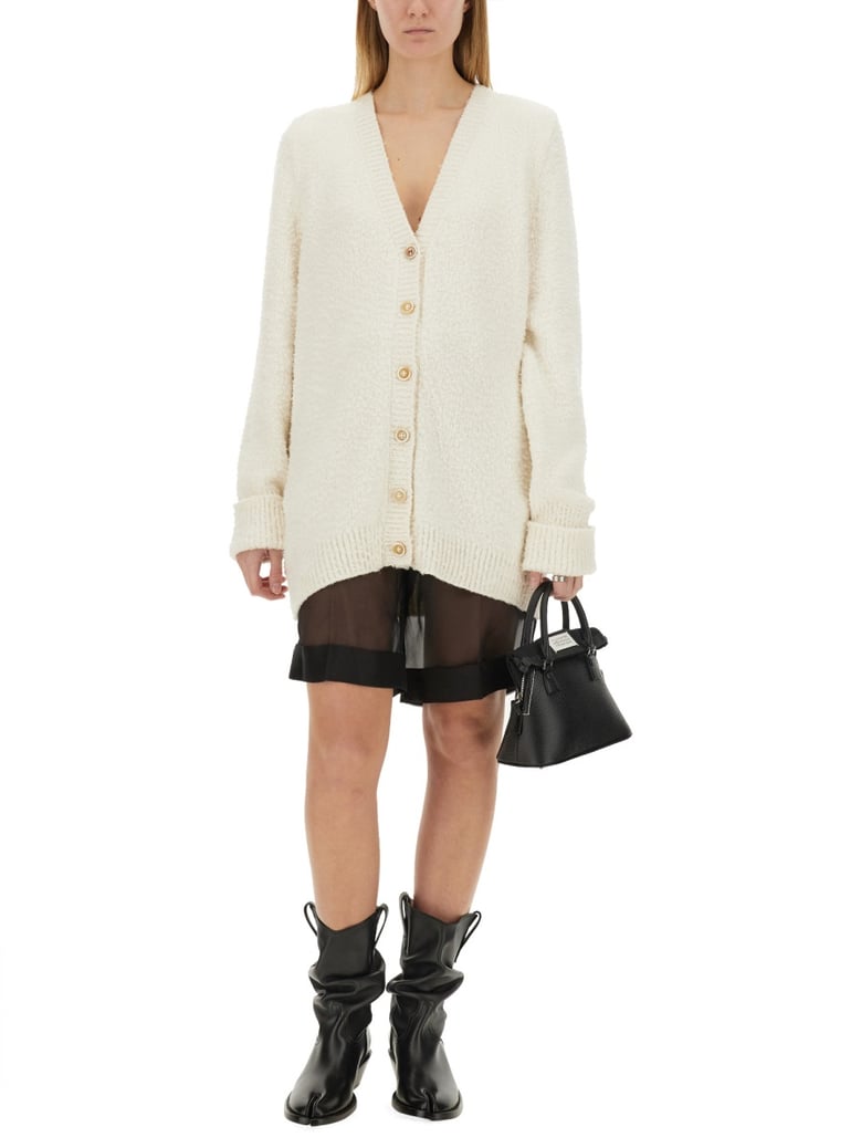 oversized cardigan in white by Selfnex