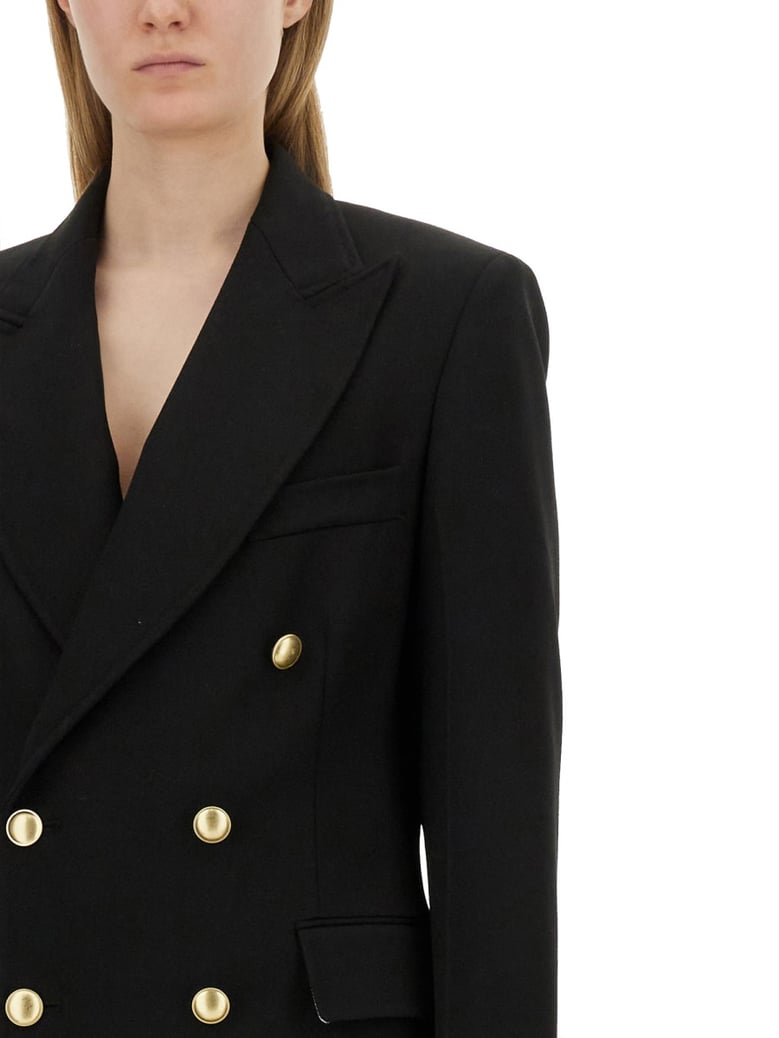 double-breasted jacket in black by Selfnex