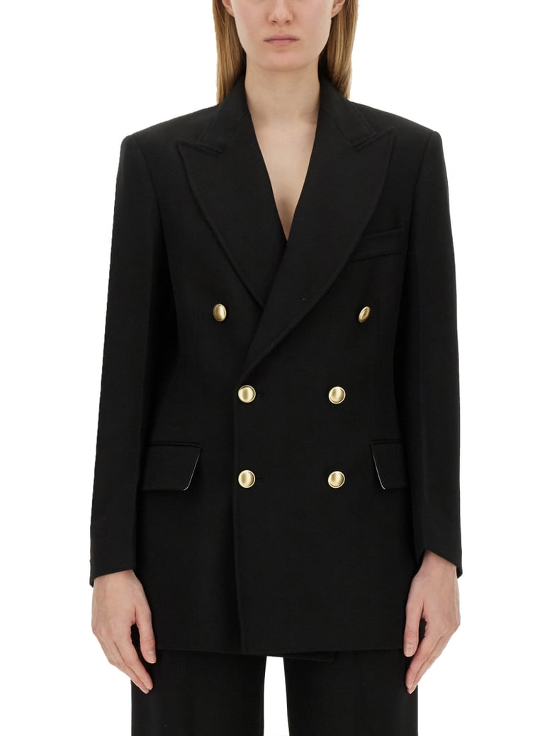 double-breasted jacket in black by Selfnex