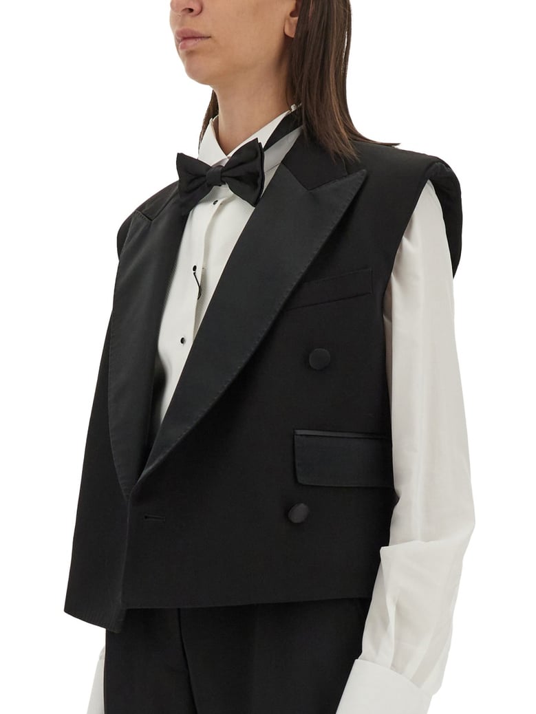 double-breasted sleeveless jacket by Selfnex