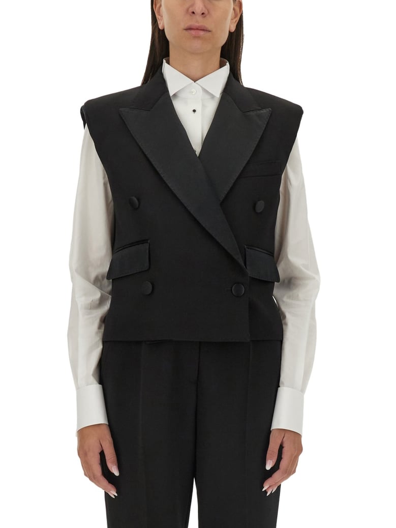 double-breasted sleeveless jacket by Selfnex