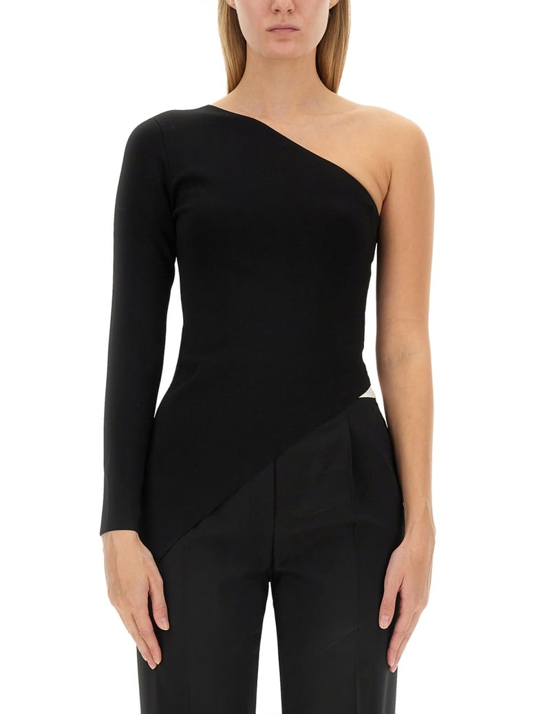 asymmetrical top in black by Selfnex