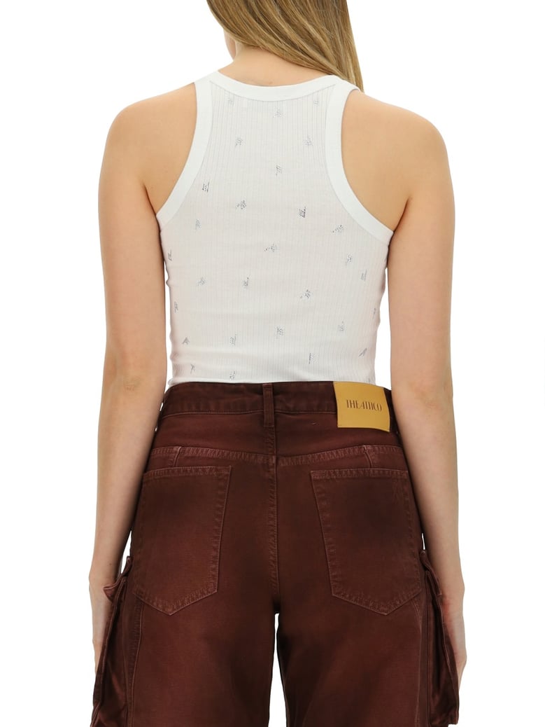 white slim fit top with logo by Selfnex