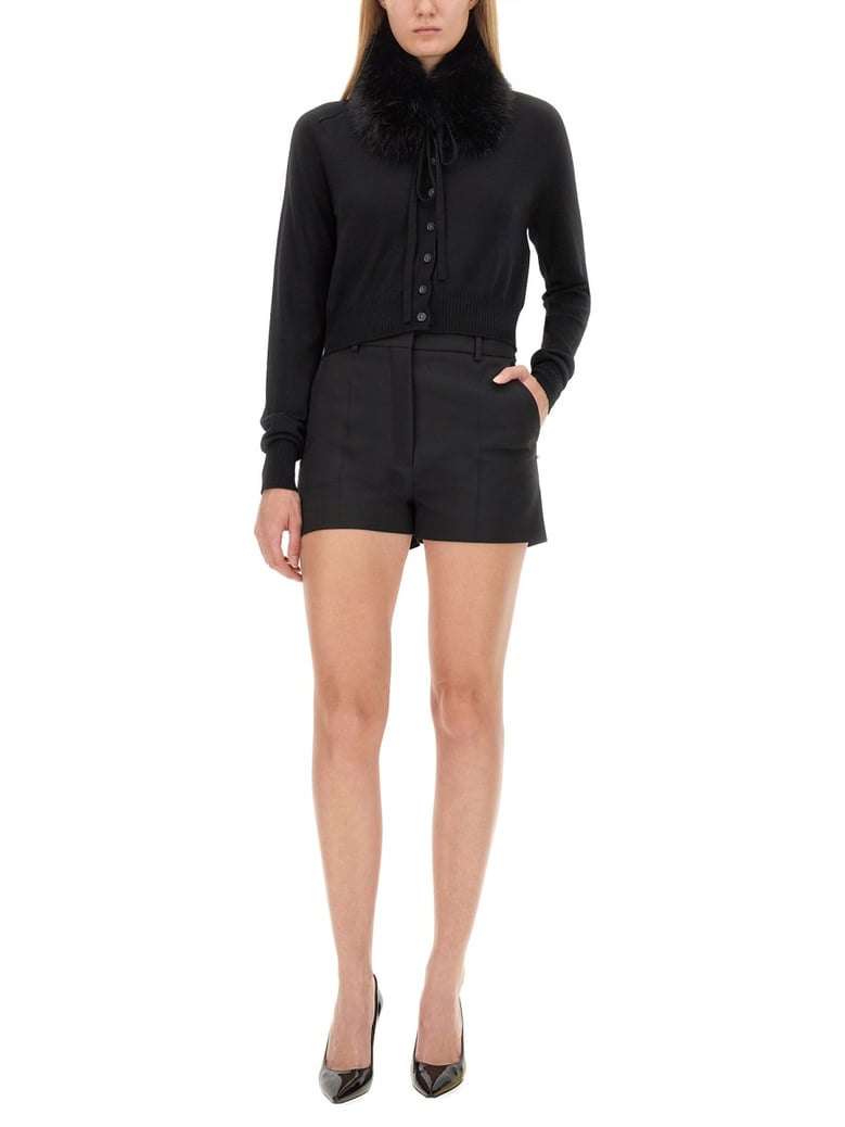 black virgin wool shorts by Selfnex