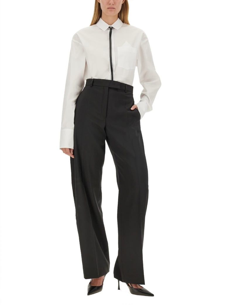 black virgin wool trousers by Selfnex