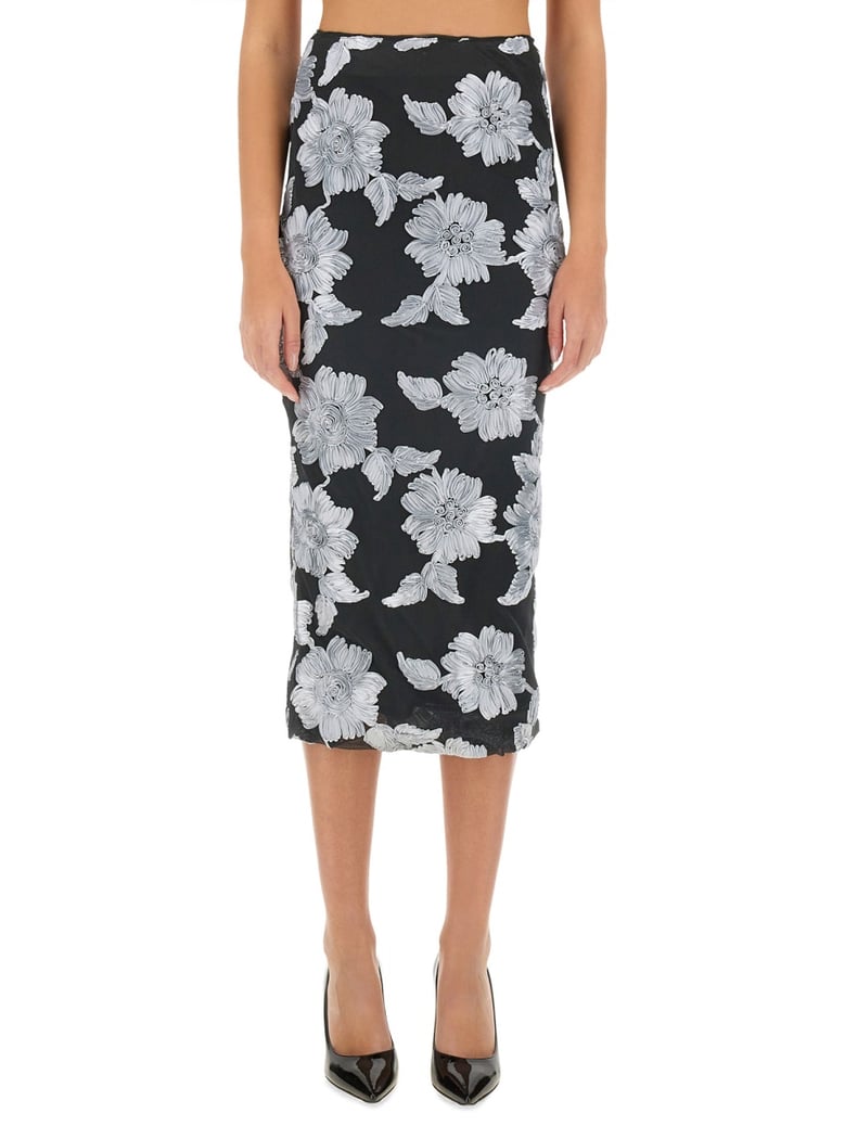 floral pencil skirt by Selfnex