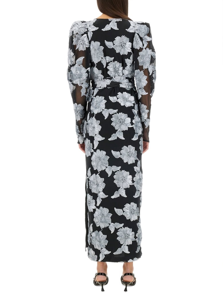 long floral dress in black by Selfnex