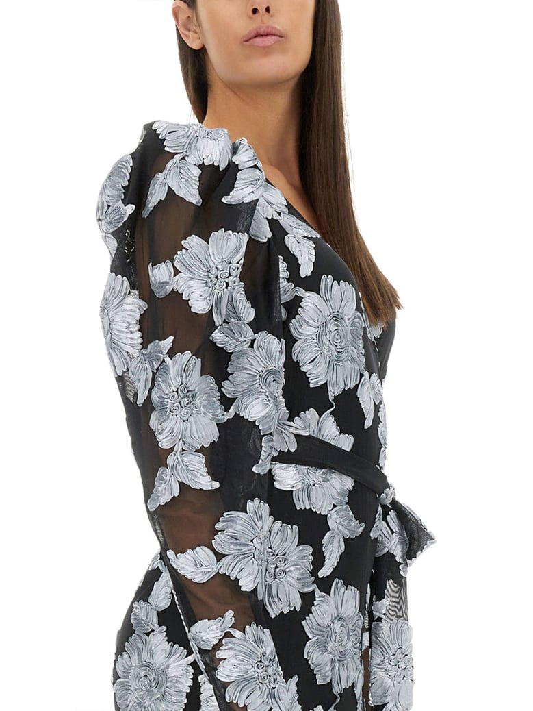 long floral dress in black by Selfnex