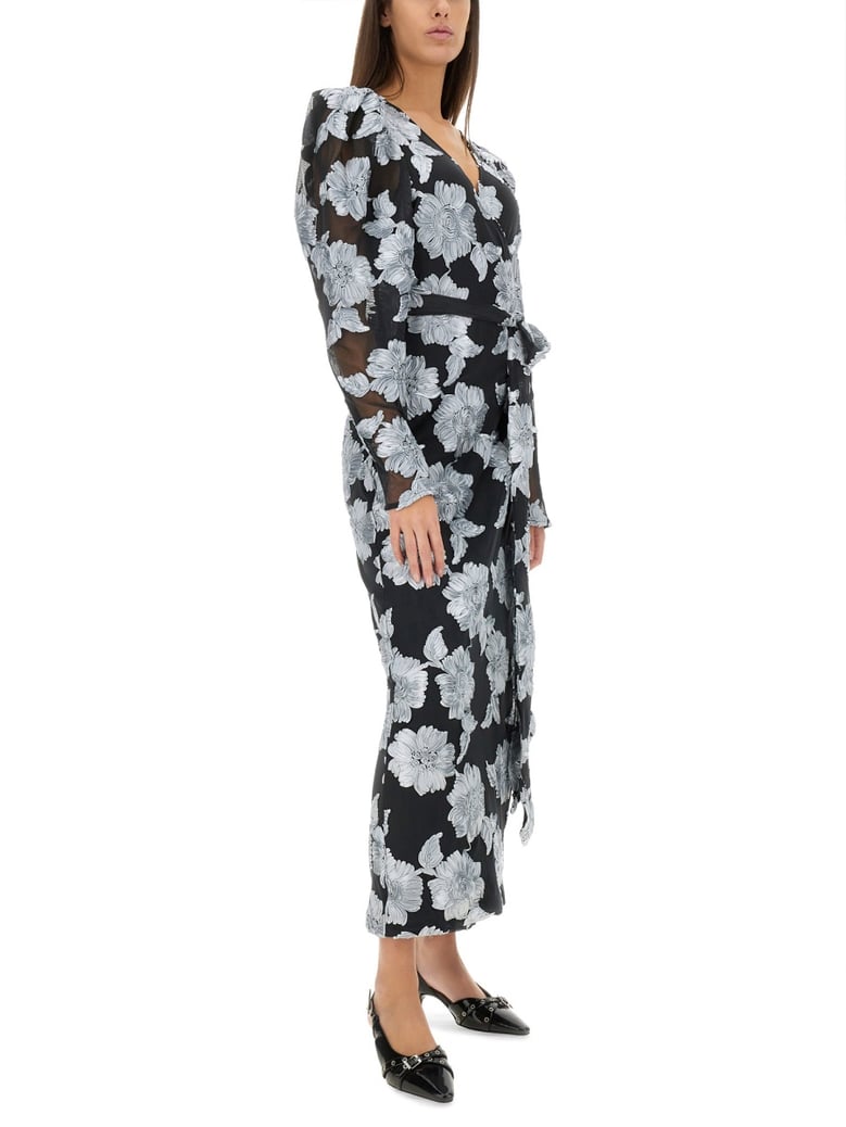 long floral dress in black by Selfnex