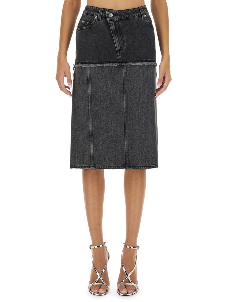 two-tone denim skirt by Selfnex