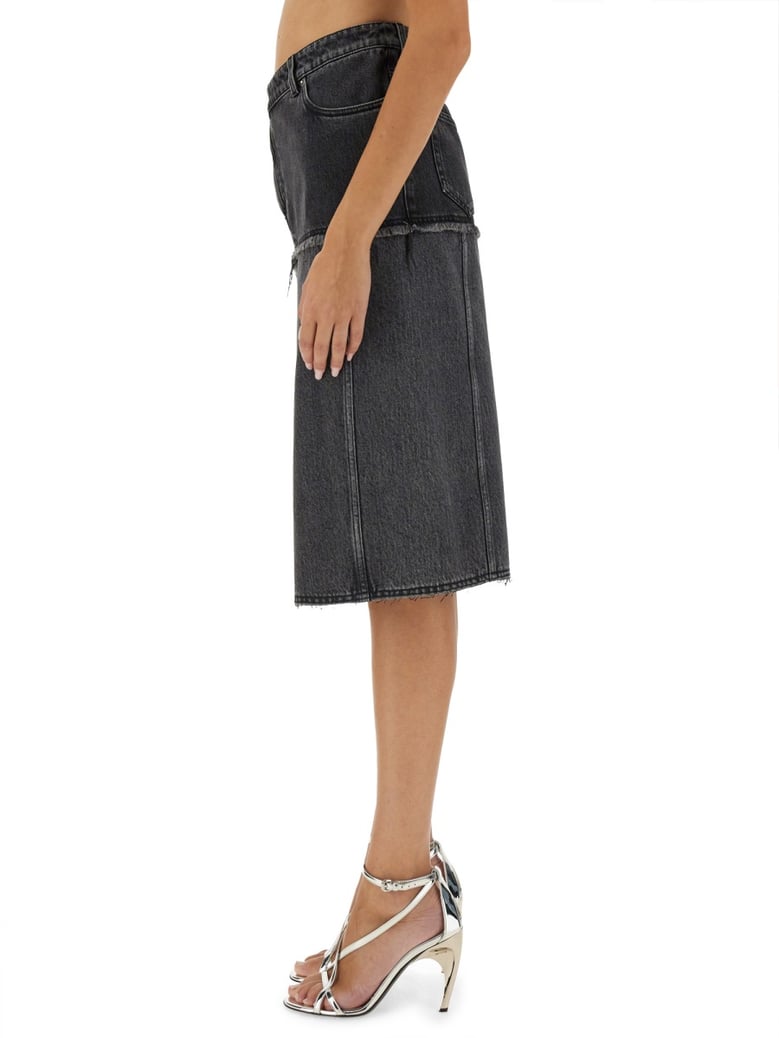 two-tone denim skirt by Selfnex