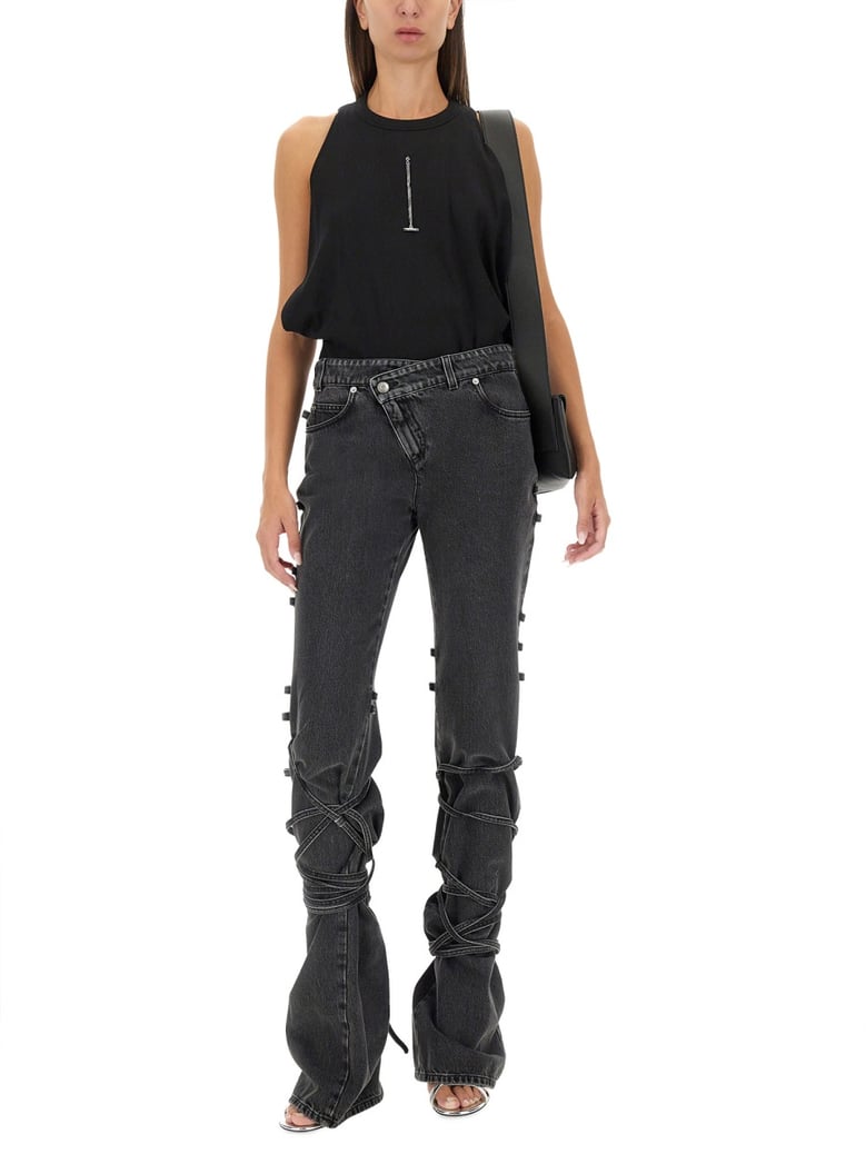 jeans with knot detail by Selfnex