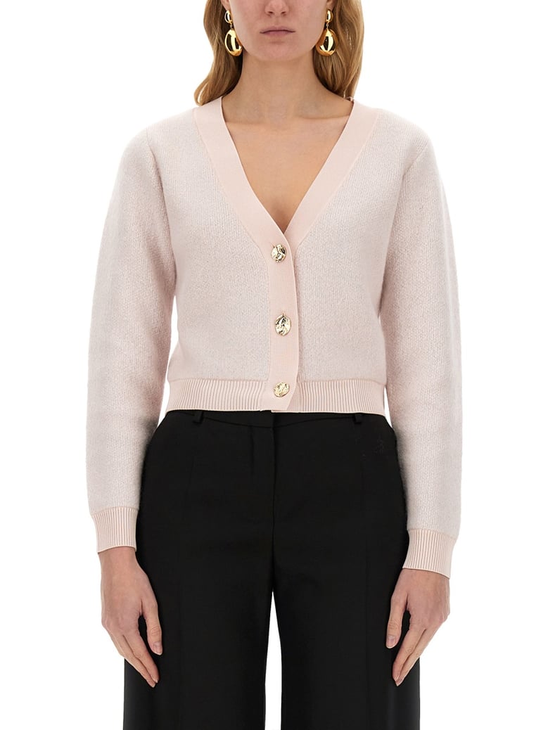 mohair cardigan in beige by Selfnex