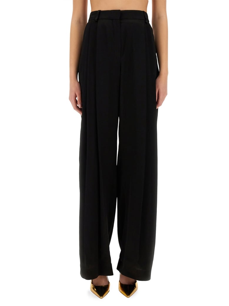 wide-leg pants with pleat by Selfnex