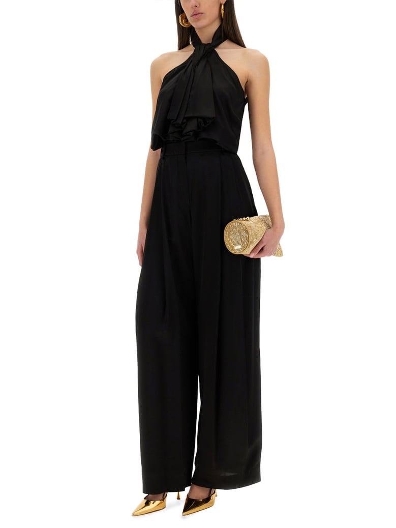 wide-leg pants with pleat by Selfnex