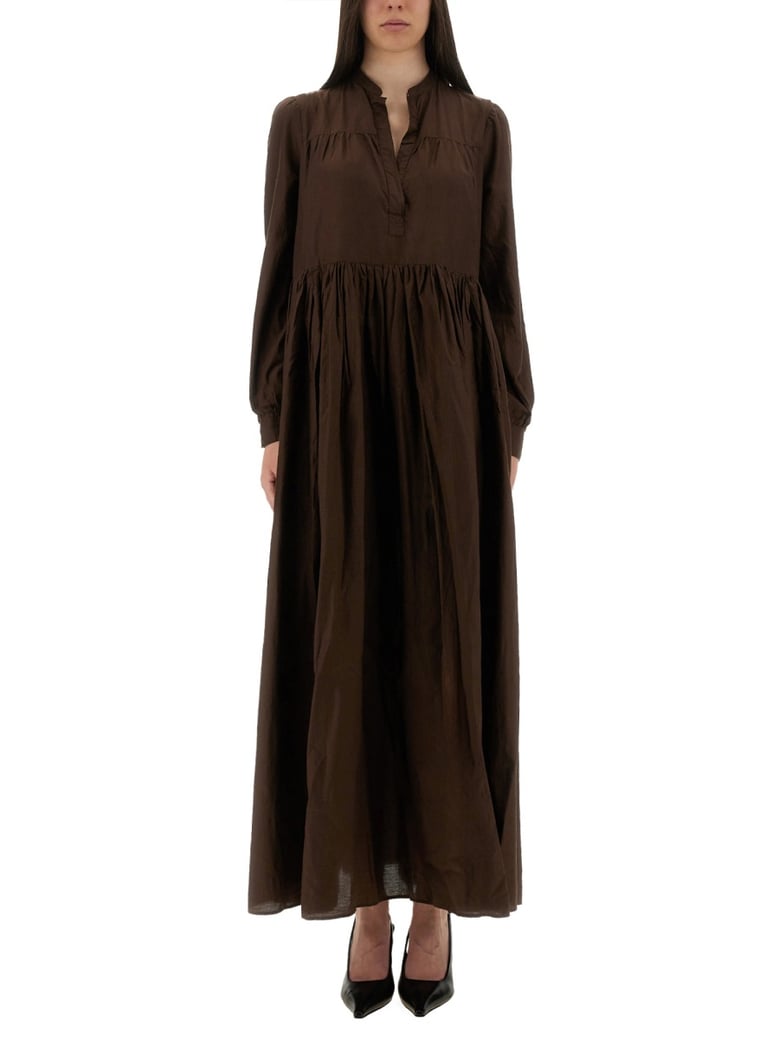 brown oversized cotton dress by Selfnex