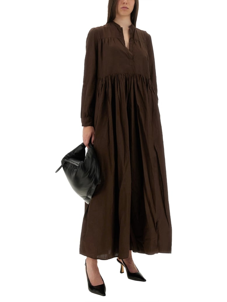 brown oversized cotton dress by Selfnex