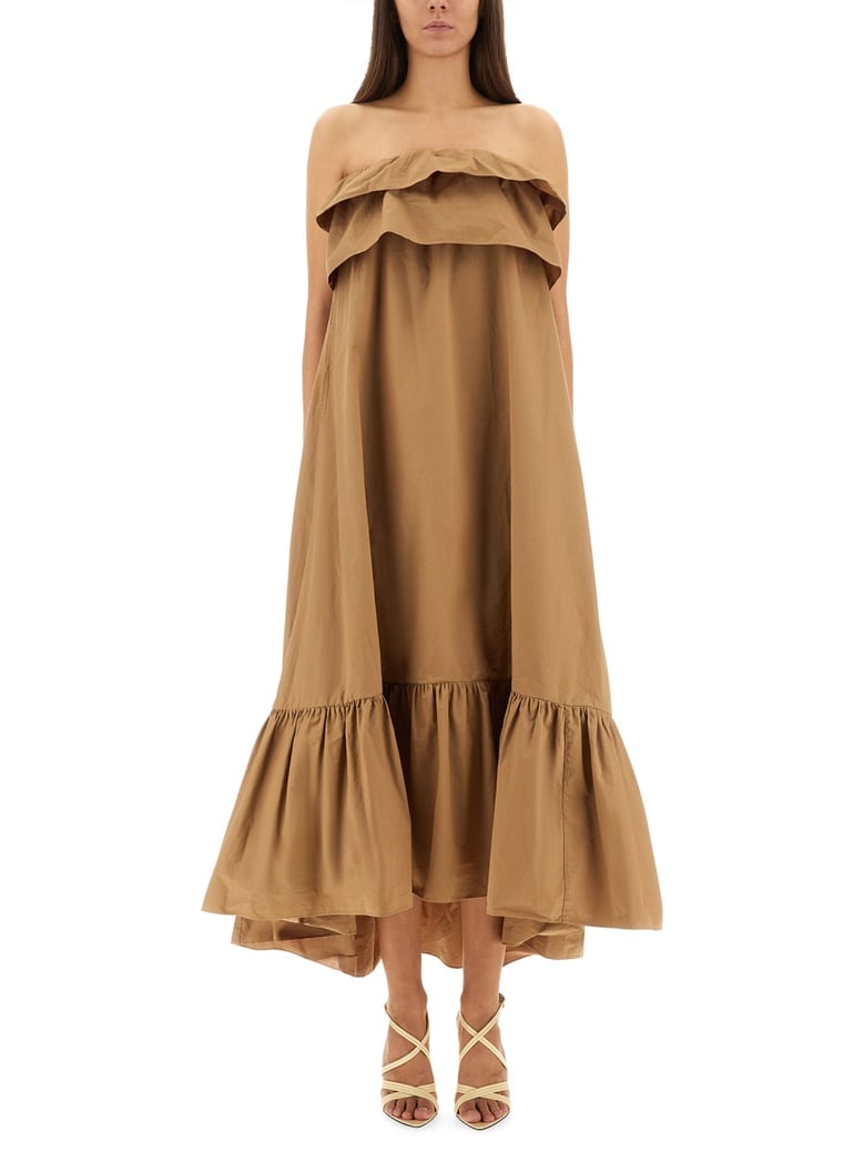 cotton twill ruffle dress by Selfnex