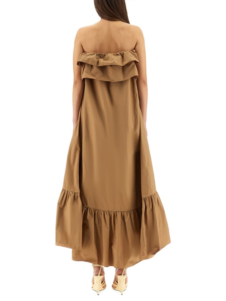 cotton twill ruffle dress by Selfnex