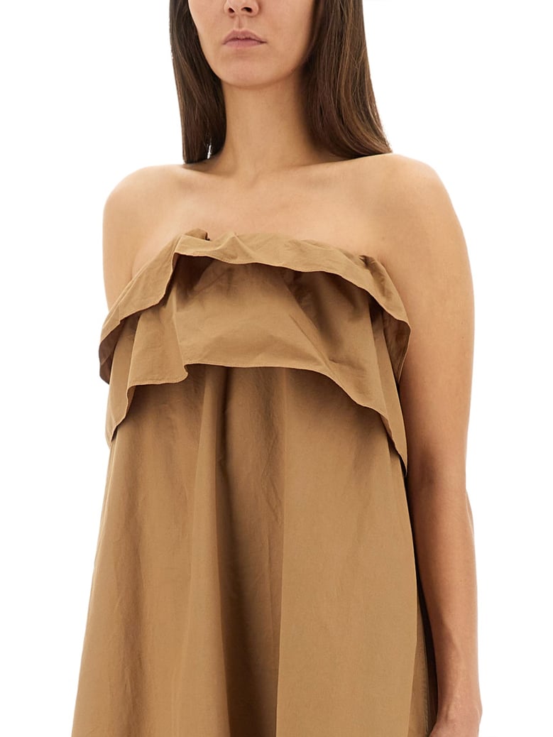 cotton twill ruffle dress by Selfnex
