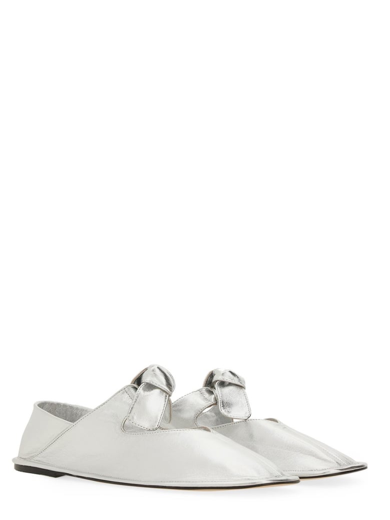 lambskin silver sandal by Selfnex