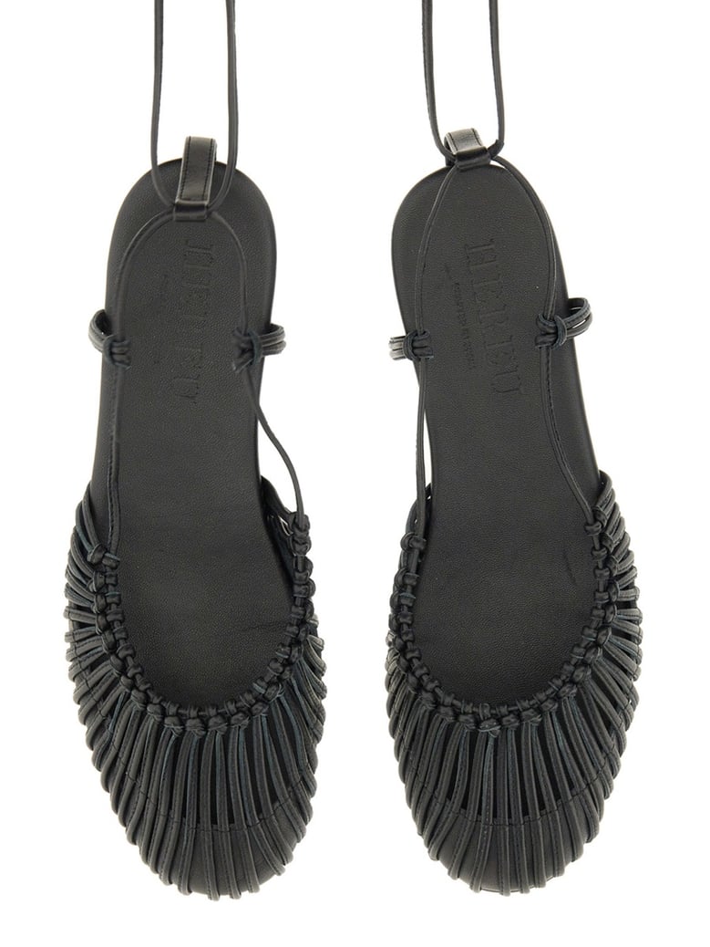 black lambskin sandal by Selfnex