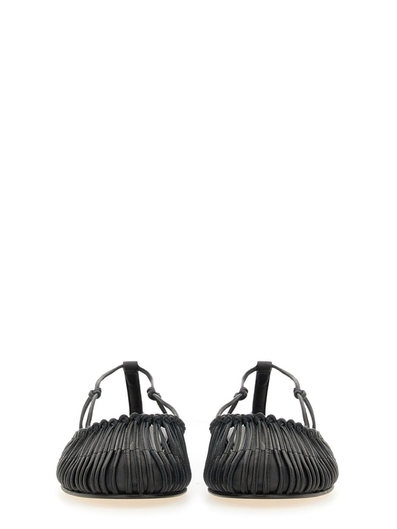 black lambskin sandal by Selfnex