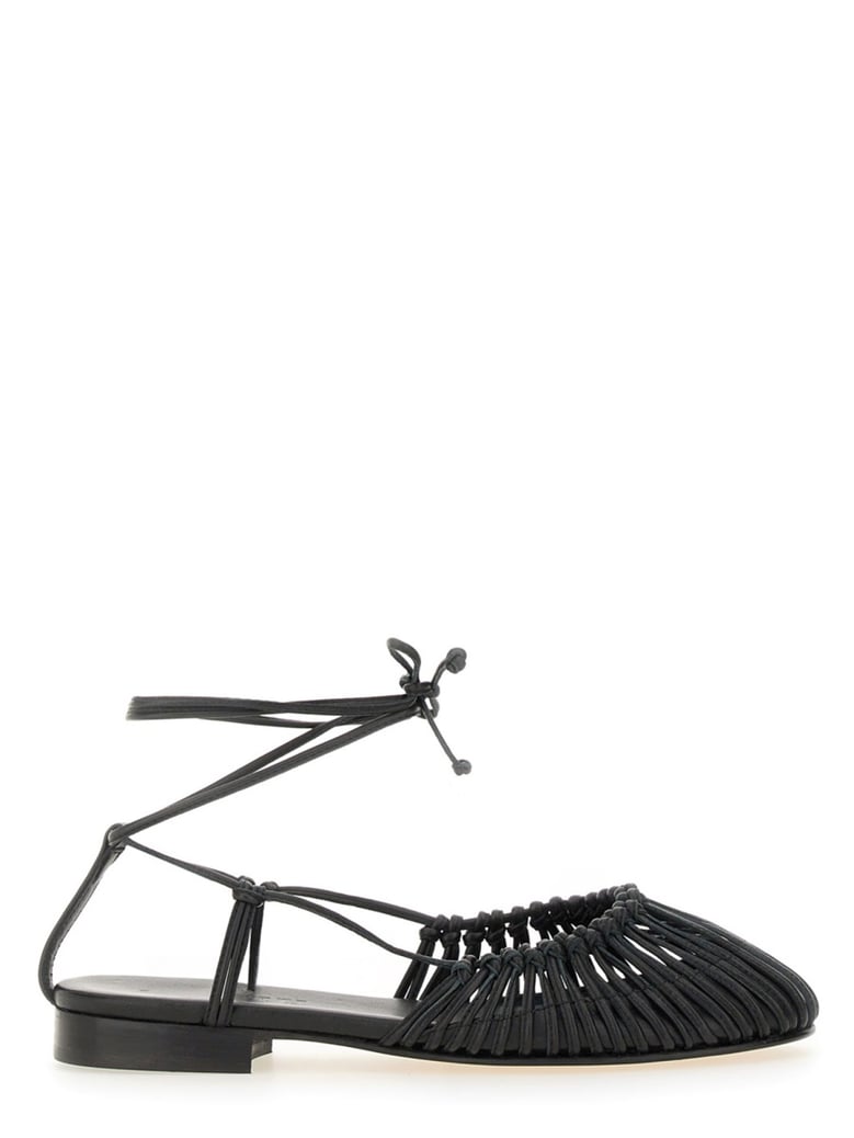 black lambskin sandal by Selfnex