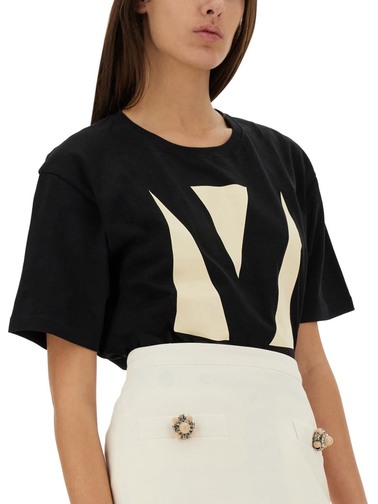 chez valentino print t-shirt by Selfnex