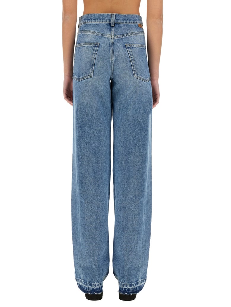straight-leg jeans with contrasting panels by Selfnex