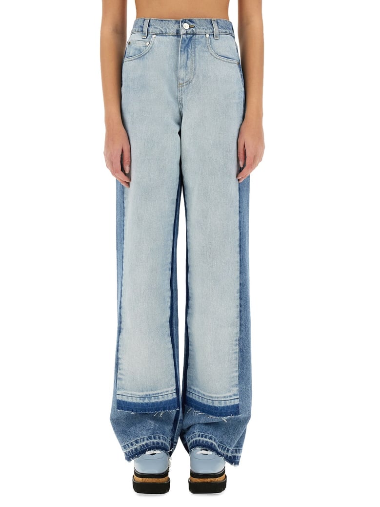 straight-leg jeans with contrasting panels by Selfnex