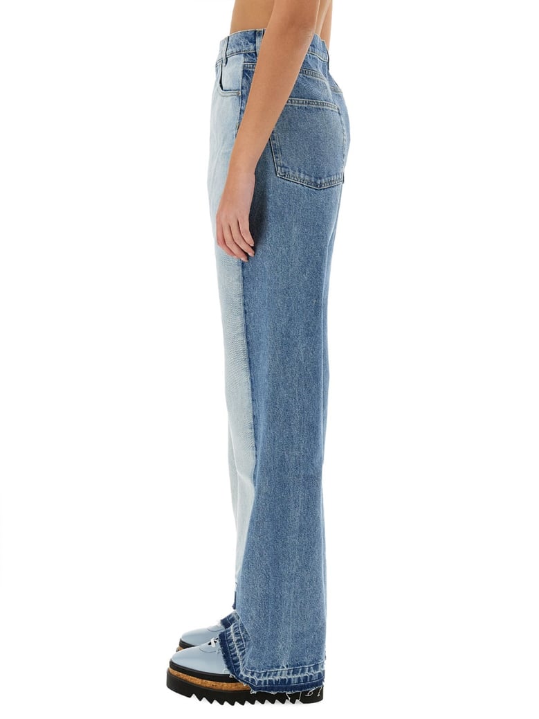 straight-leg jeans with contrasting panels by Selfnex