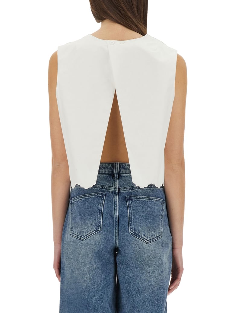 cropped cotton poplin top by Selfnex