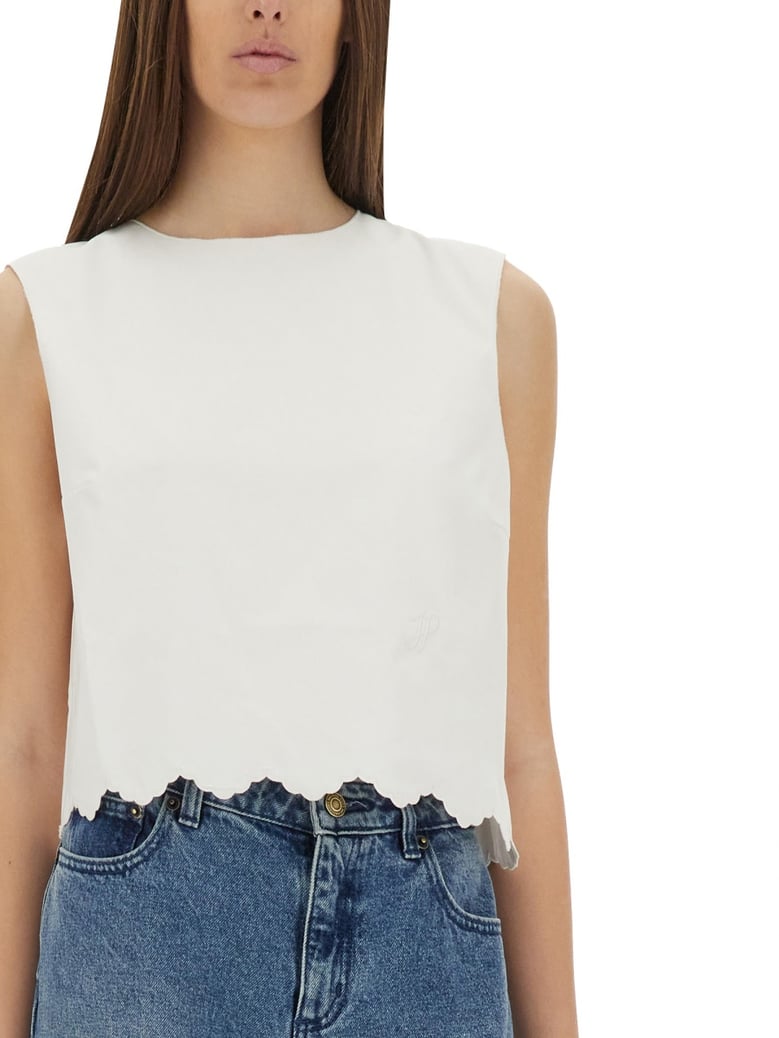 cropped cotton poplin top by Selfnex