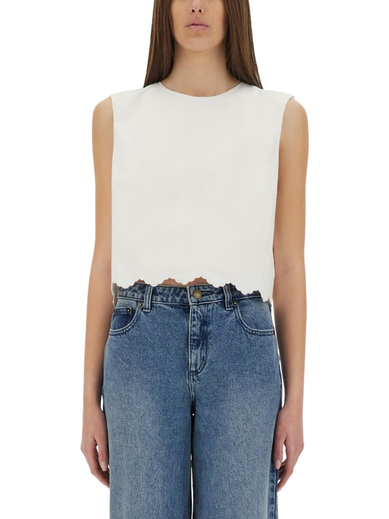 cropped cotton poplin top by Selfnex