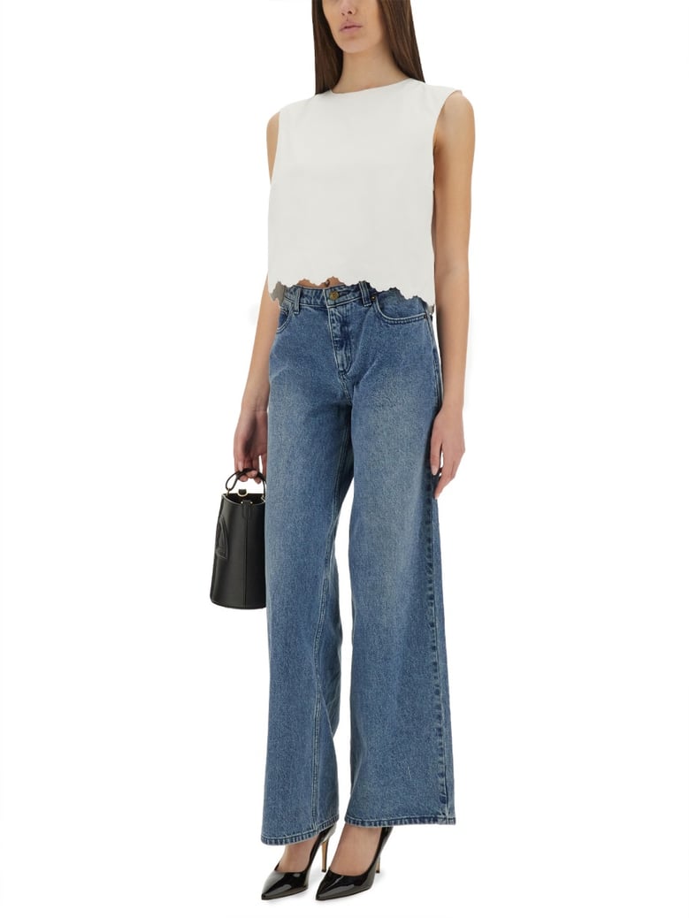 cropped cotton poplin top by Selfnex