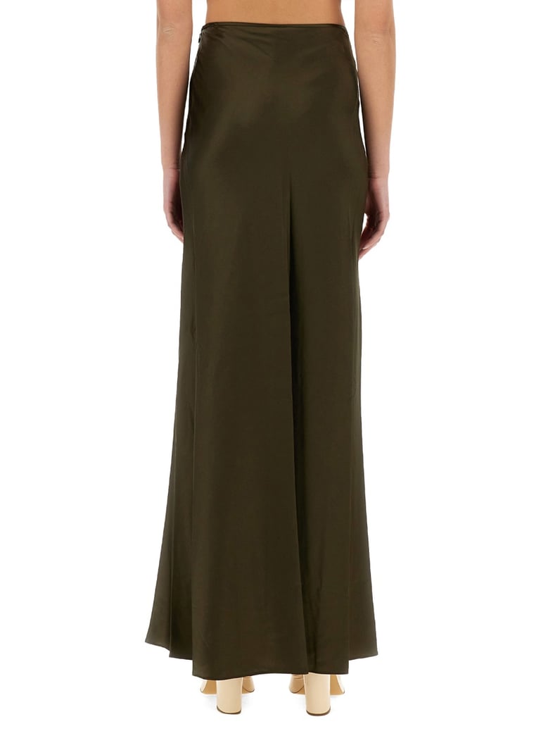 silk skirt in green by Selfnex