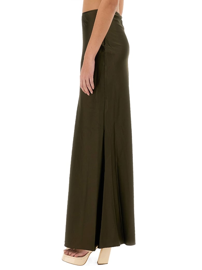 silk skirt in green by Selfnex
