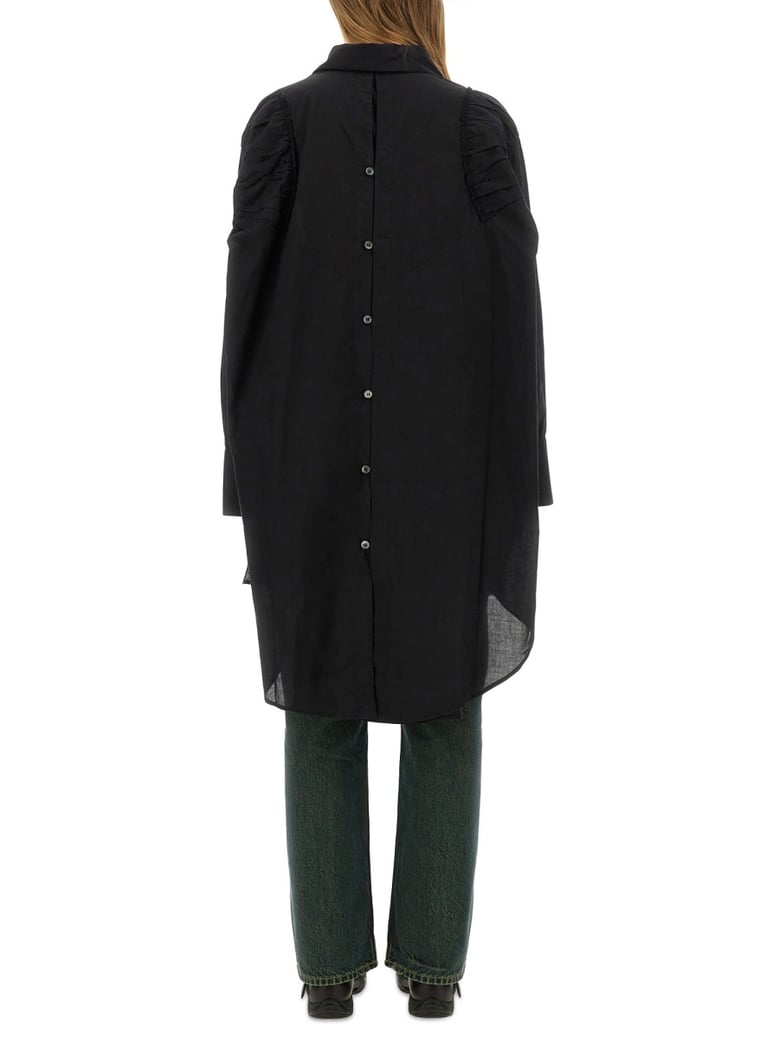 loose fit chemisier dress in black by Selfnex