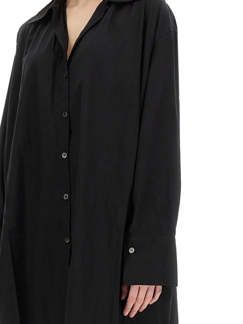 loose fit chemisier dress in black by Selfnex