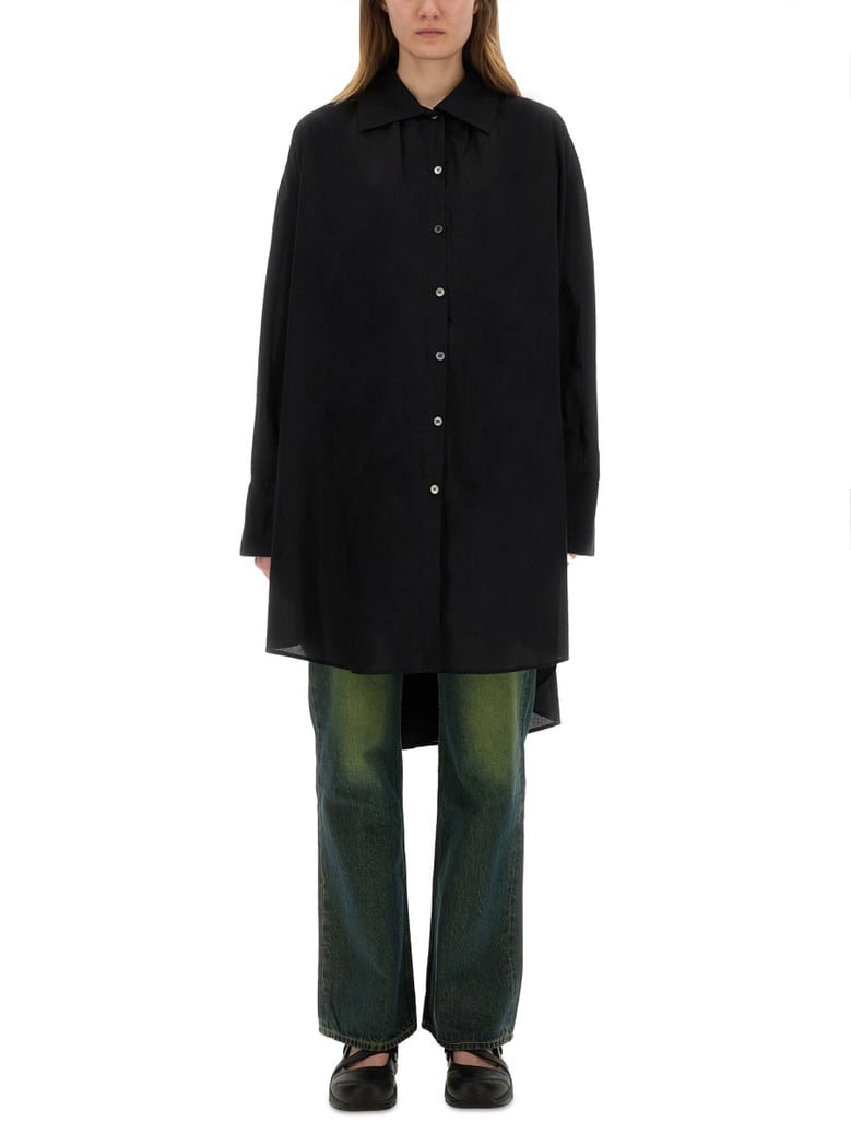 loose fit chemisier dress in black by Selfnex