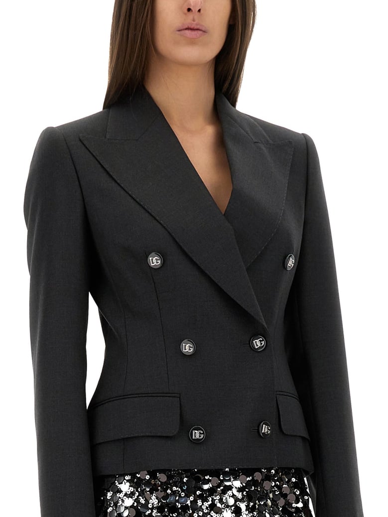 double-breasted jacket with dg logo buttons by Selfnex