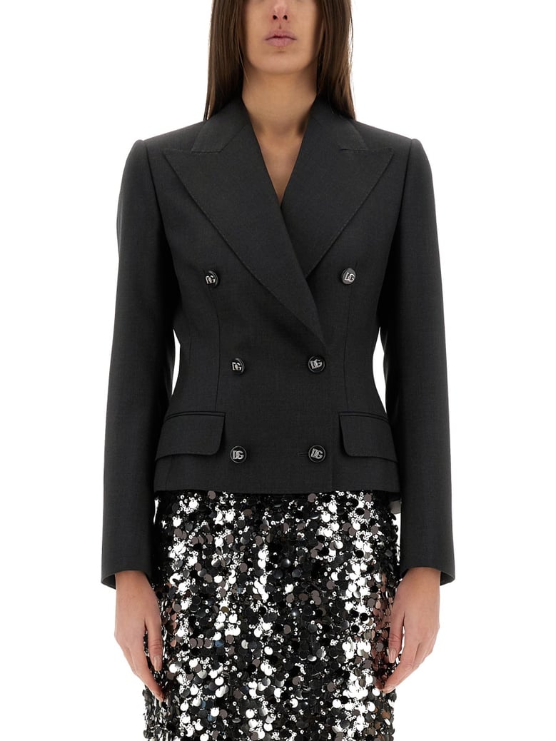 double-breasted jacket with dg logo buttons by Selfnex