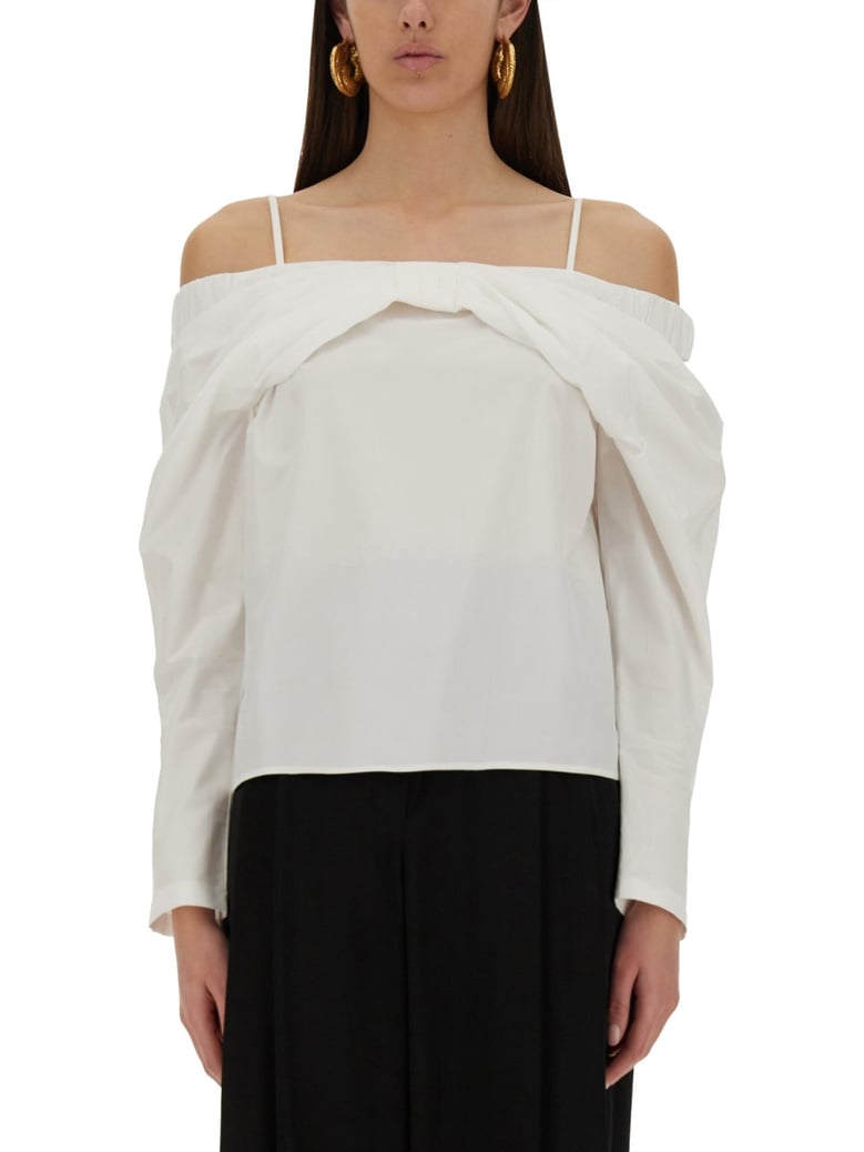 off-shoulder shirt by Selfnex