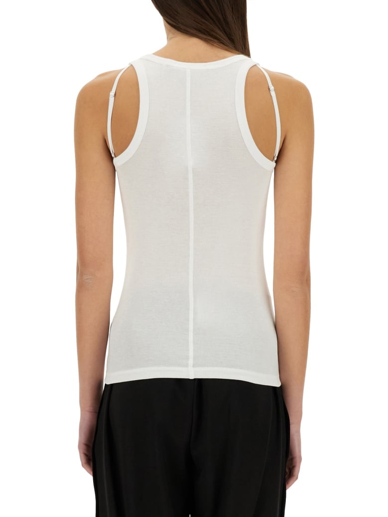 slim fit white top by Selfnex