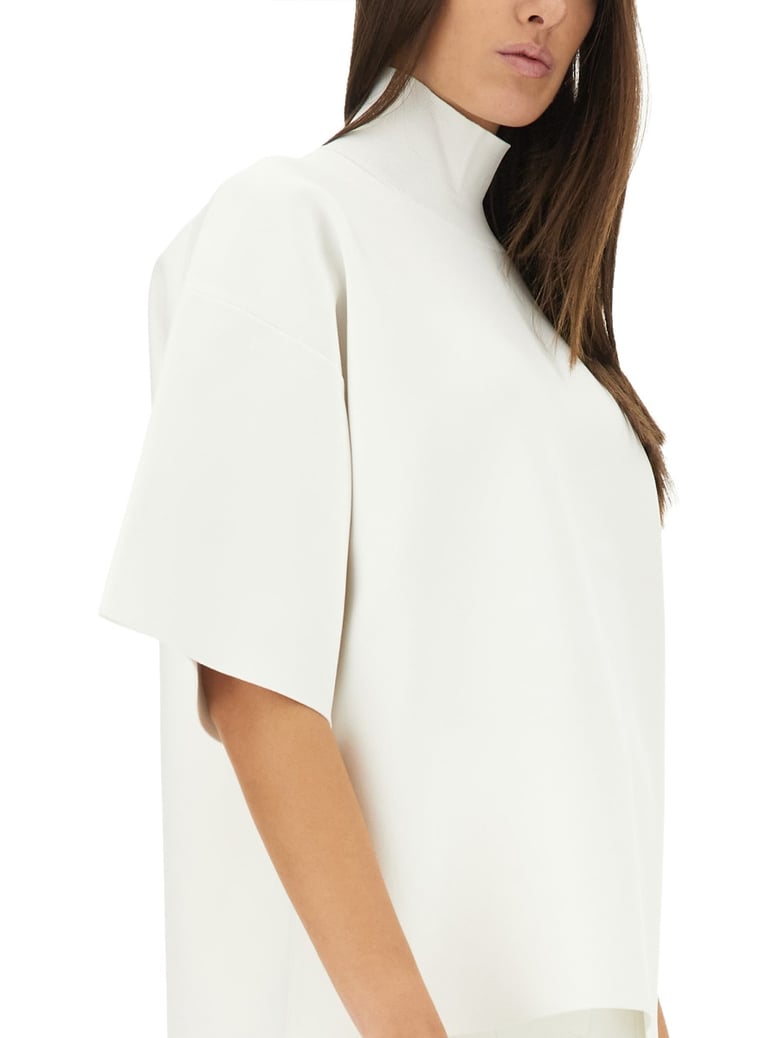 turtleneck top in white by Selfnex