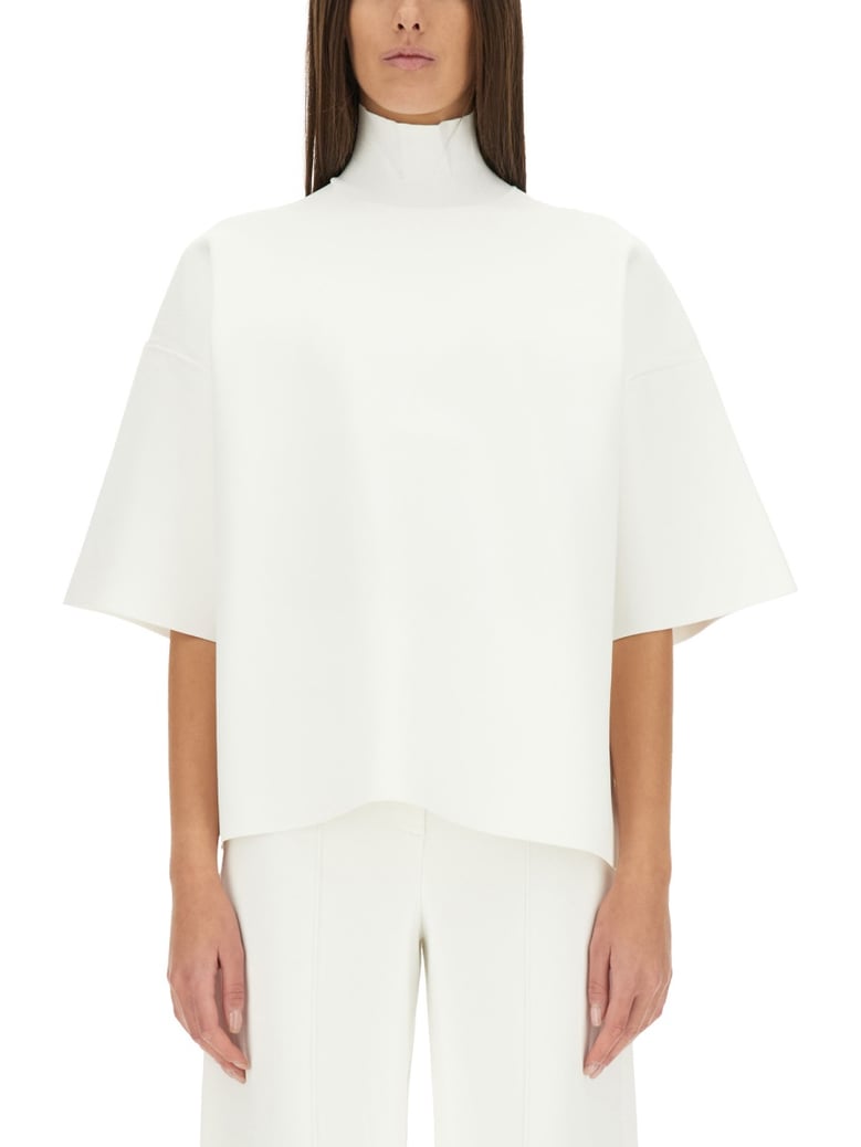 turtleneck top in white by Selfnex