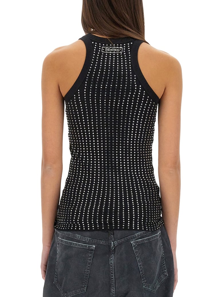tank top in black by Selfnex